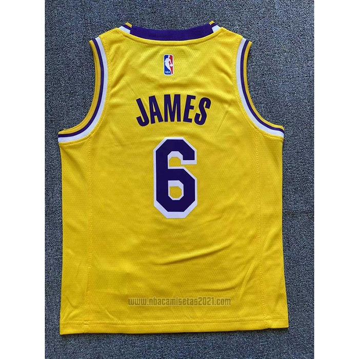 Camiseta Nino Los Angeles Lakers LeBron James #6 Icon 2022-23 Amarillo